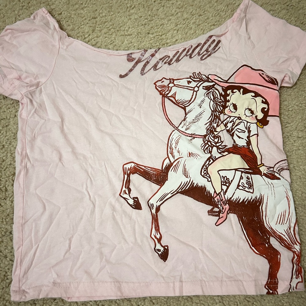 Pink Kids Shirt with Cartoon Print
